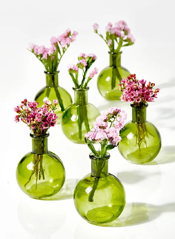 Simple decorative vases for floral home displays -Serene Spaces Living 4" Green Ball Bud Vase, Set of 36