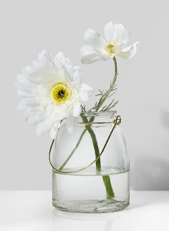 Unique ceramic flower vases for floral displays -Hanging Glass Jar, in 2 Sizes