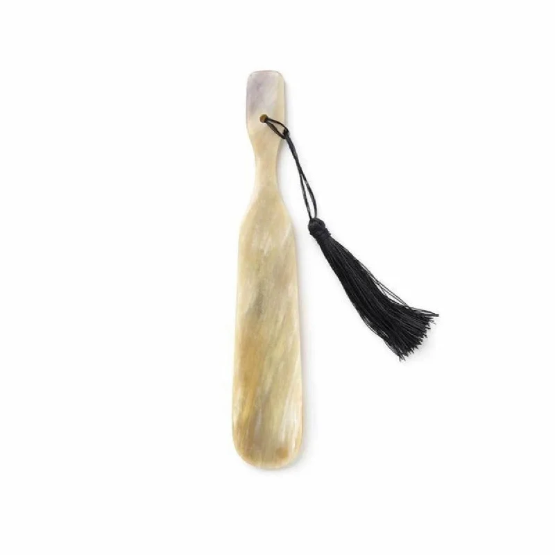 Handcrafted decorative vases for centerpieces -Shoe Horn with Tassel in Buffalo Natural Horn