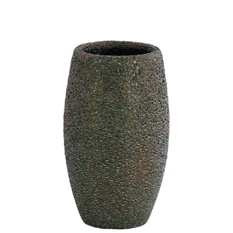 Large handmade vases for modern floral arrangements -UTC51404 Ceramic Round SM Vase Earth Tone Finish Livid