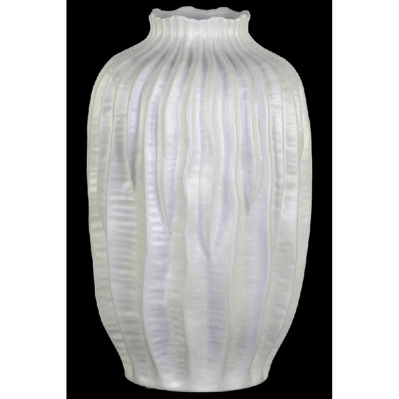 Handmade crystal vases for table flower displays -UTC52720 Ceramic Vase Coated Finish White