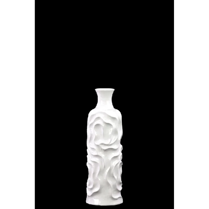 Designer crystal vases for home floral decorations -White Ceramic Vase