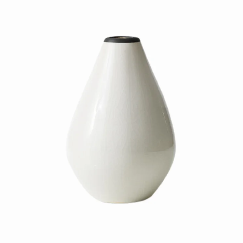 Handmade tall vases for contemporary floral displays -White Tear Drop Vase