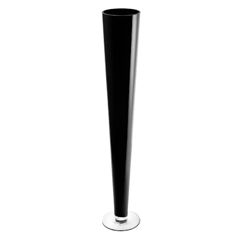 Elegant tall ceramic vases for home and office -Pack of 6 PCS Black Glass Trumpet Vase D-4.5" H-32"