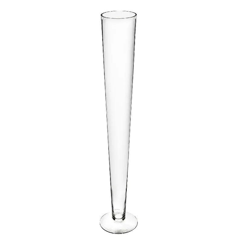 Tall designer flower vases for luxury events -Pack of 6 PCS Clear Glass Trumpet Vase D-4.5" H-32"