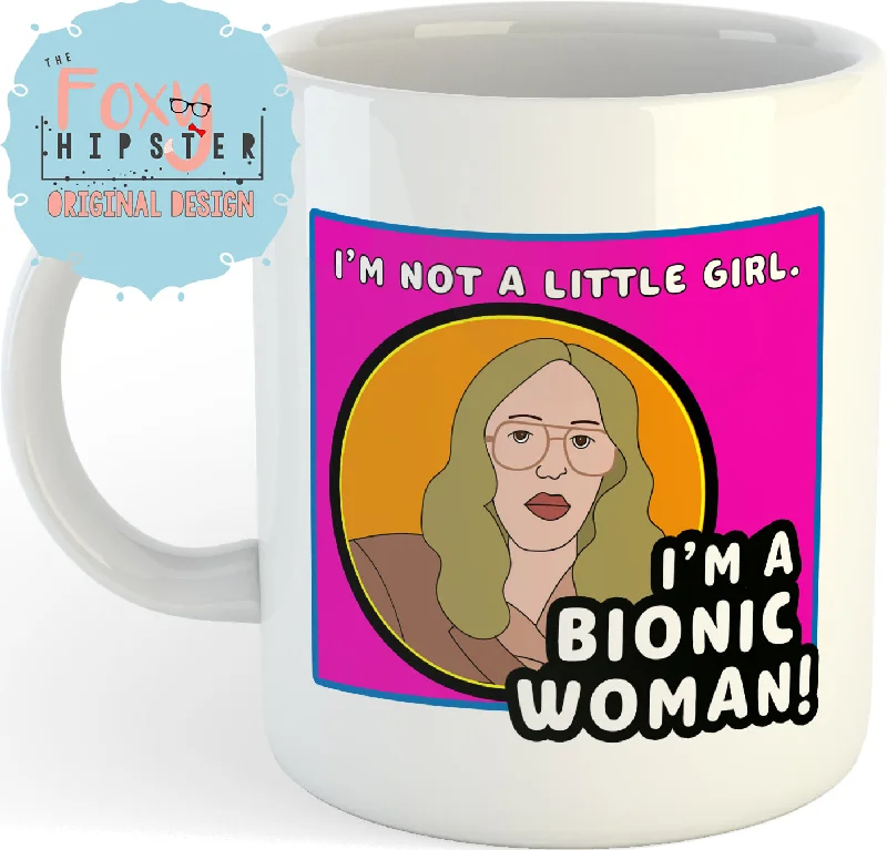 custom ceramic mugs for corporate gifts-Bill Haverchuck Bionic Woman  11oz coffee mug Freaks and Geeks