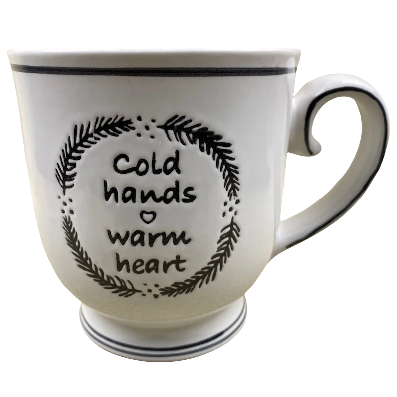 luxury coffee mugs for office decor-Cold Hands Warm Heart Oversized Pedestal Mug Spectrum Designz