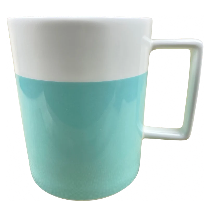 personalized coffee mugs for company giveaways-Color Block Tiffany Blue & White Mug Tiffany & Co