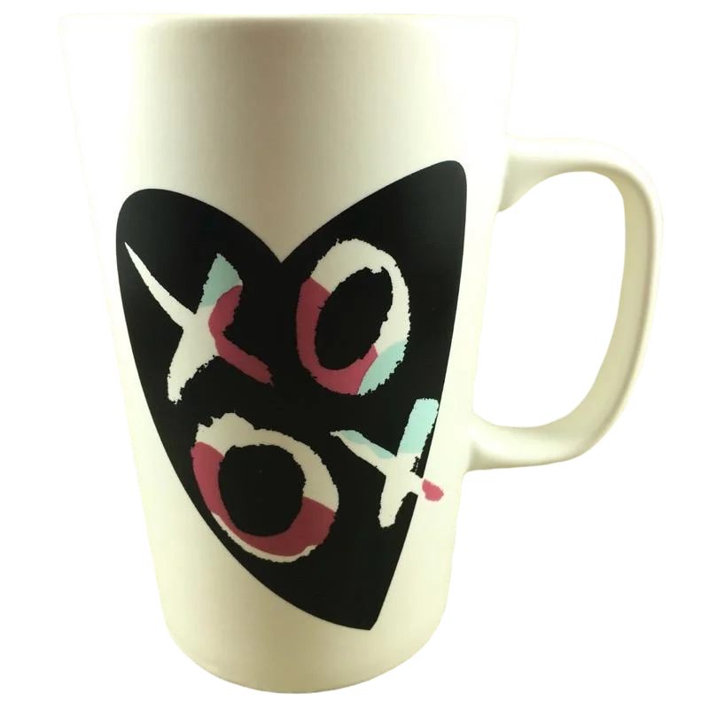 funny tea mugs for office parties-Colorful XOXO On Heart Tall White 16oz Mug Starbucks