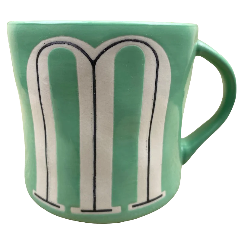 personalized coffee mugs for business promotions-Colorway Hand Painted Letter "M" Monogram Initial Mug Anthropologie