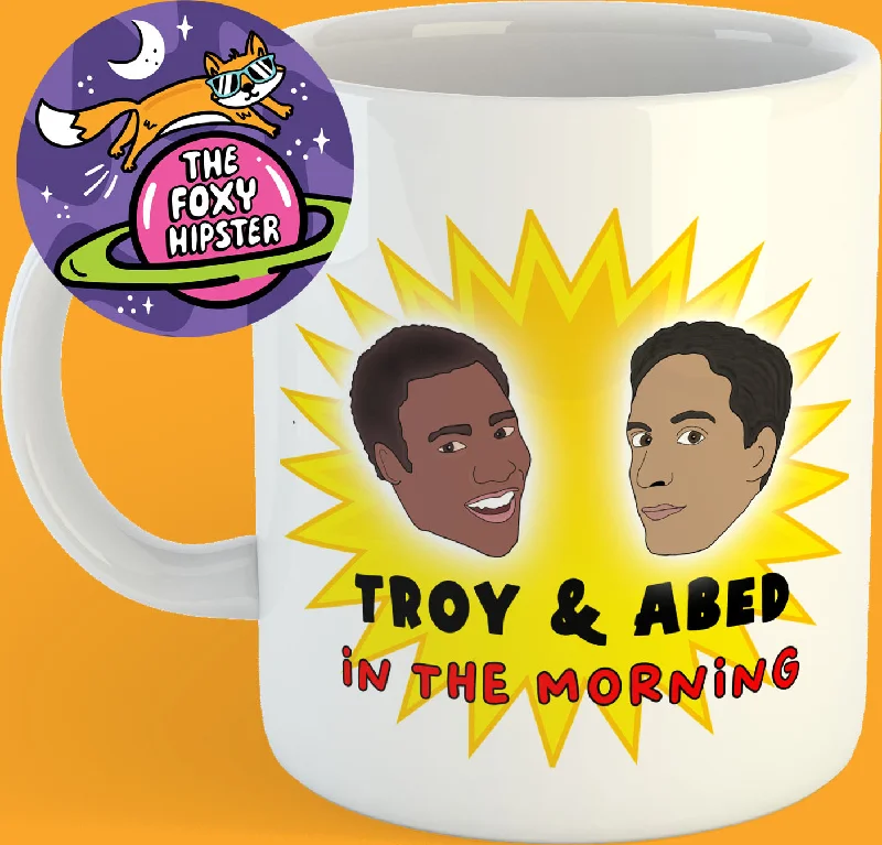 custom ceramic coffee mugs for promotional gifts-Troy and Abed in the Morning Community 11oz coffee mug