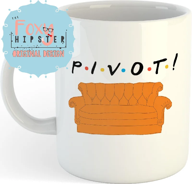 stylish tea mugs for morning rituals-Pivot 11oz coffee mug Friends Inspired