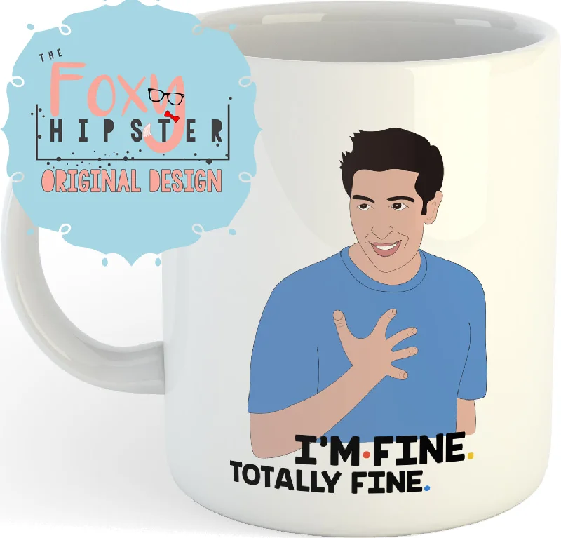 large ceramic mugs for cozy mornings at home-Ross is fine 11oz coffee mug Friends Inspired