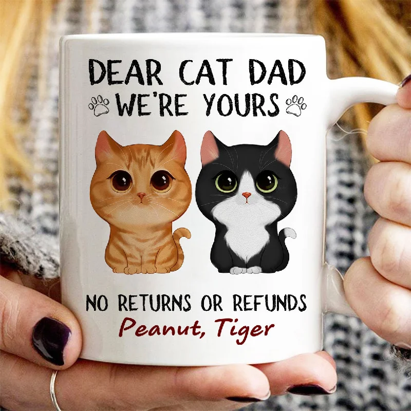 unique coffee mugs for gift giving-Dear Human Servant We‘re Yours Watercolor Cute Cat Personalized Mug