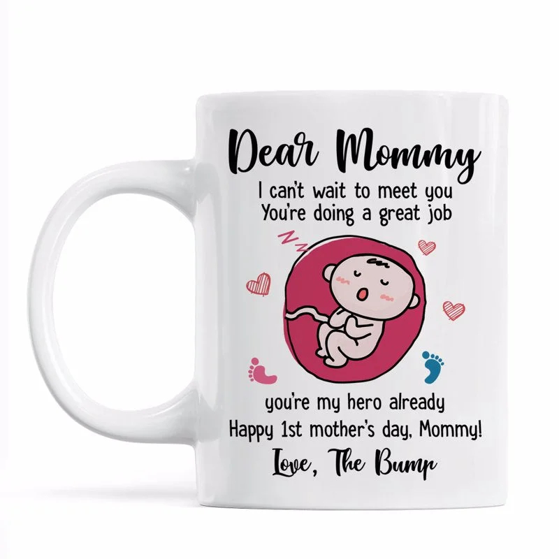 luxury coffee mugs for high-end gifts-Dear Mommy Can‘t Wait To Meet You Pregnancy Newborn Mother‘s Day Mug