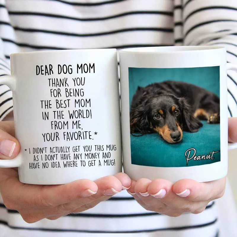 personalized mugs for holiday celebrations-Dog Thank You For Being The Best Dog Mom Personalized AOP Coffee Mug