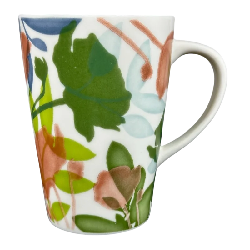 custom mugs for special occasions like anniversaries-Floral 14oz Tall Mug Blue Interior 2009 Starbucks