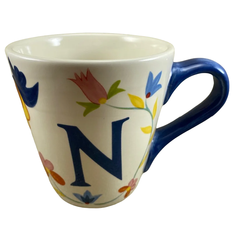 custom photo mugs for special gifts-Floral Letter "N" Monogram Initial Mug World Market