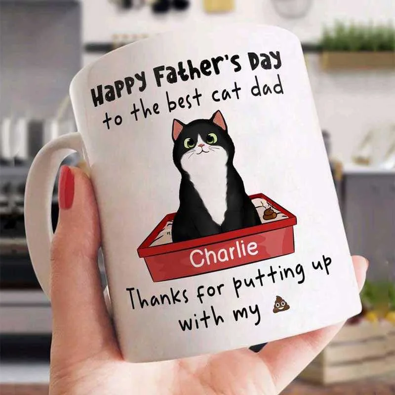 best travel mugs for hot drinks-Fluffy Cats Thank You For Putting Up With My Thing Father‘s Day Personalized Mug