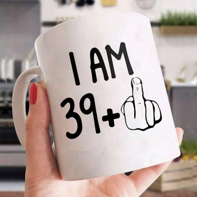 stylish coffee cups for outdoor activities-Funny Birthday Gift Middle Finger Plus Gift For Family Best Friends Siblings Couple Personalized Coffee Mug