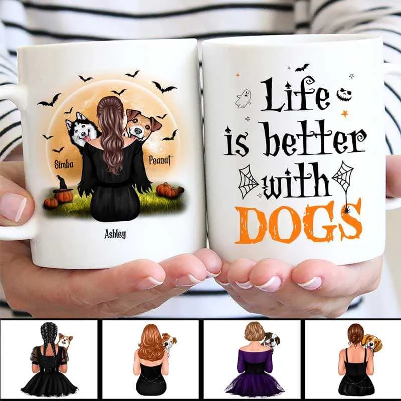 best travel mugs with handles for commuters-Halloween Better Dog Mom Personalized Mug