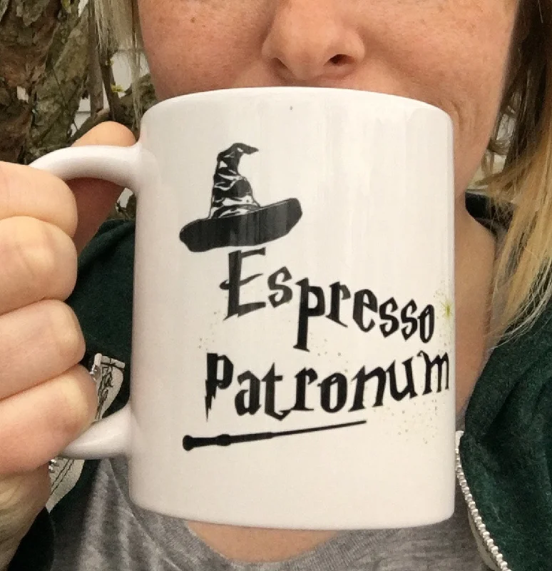 reusable coffee mugs with personalized messages-Harry Potter Inspired 11oz coffee mug espresso patronum