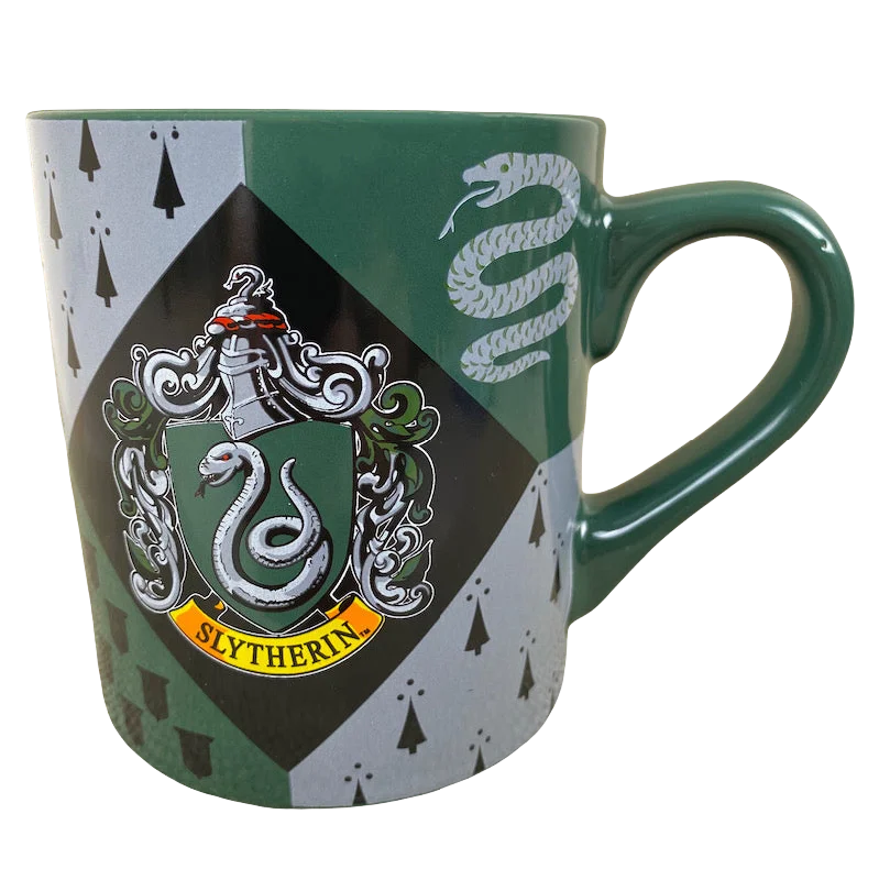 personalized mugs for family celebrations-Harry Potter Slytherin Crest Mug Silver Buffalo