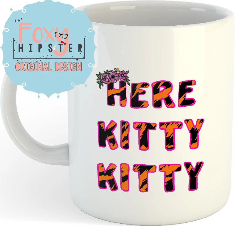 best travel mugs for cold weather-Here Kitty Kitty Tiger King 11oz Coffee Mug