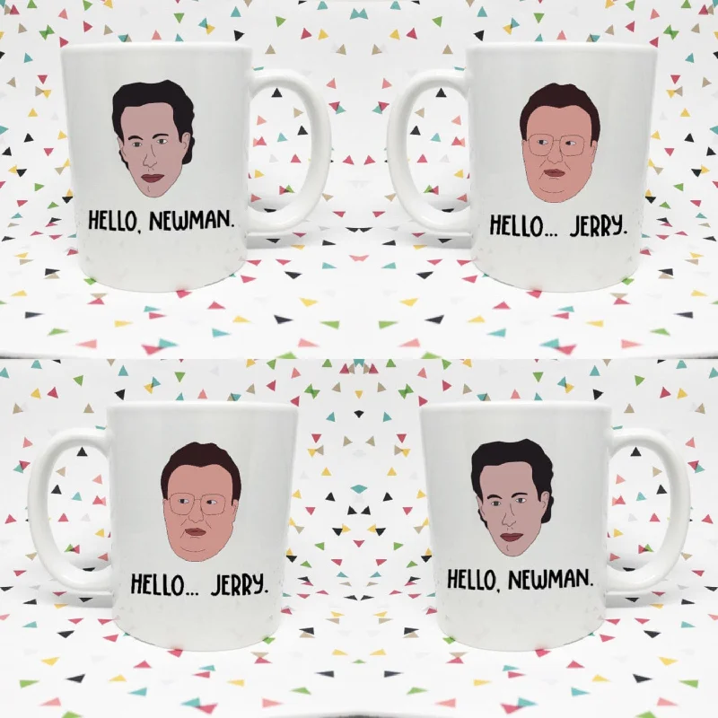 best coffee cups for large servings-Jerry and Newman  11oz coffee mug Hello Jerry Hello Newman