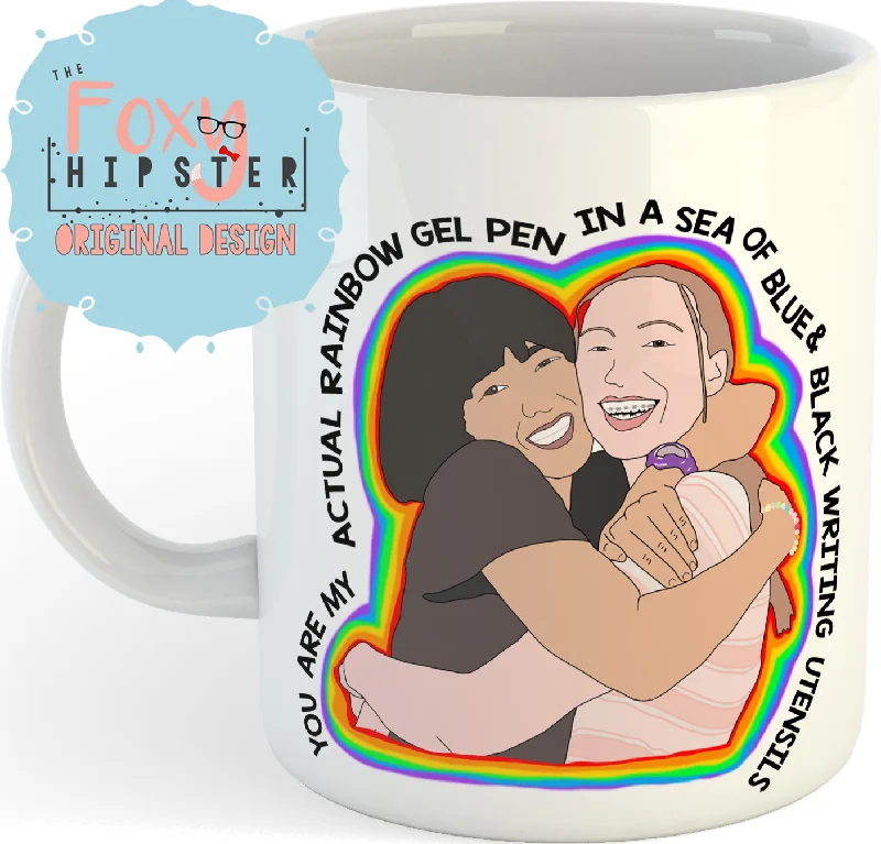 best coffee mugs for winter mornings-Maya and Anna 11oz coffee mug Pen15 Inspired