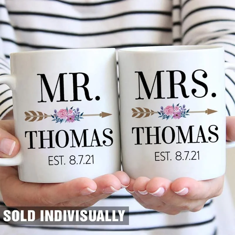 funny coffee cups for teachers gifts-Mr Mrs Couple Anniversary Wedding Gift Personalized Coffee Mug