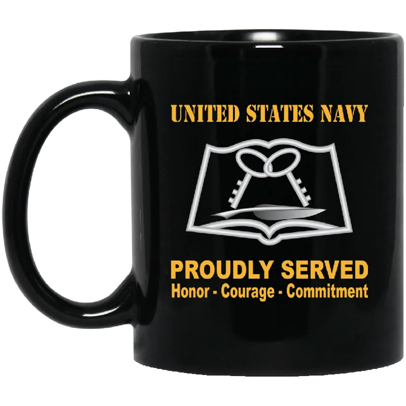 personalized coffee cups with images-Navy Mess Management Specialist Navy MS Proudly Served Black Mug 11 oz - 15 oz