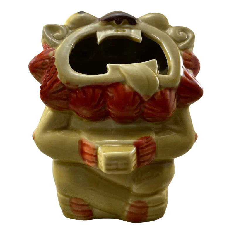 unique mugs with logo designs for branding-Sam's Restaurant Group Ryukyu Islands Okinawa Japan Lion Dog Sharp Teeth Tiki Mug