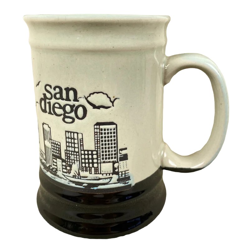 high-quality coffee mugs for office parties-San Diego Etched Tall Vintage Mug