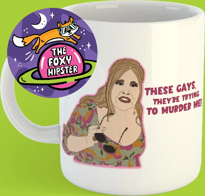 funny tea mugs for office parties-Tanya The White Lotus These gays, they're trying to murder me 11oz coffee mug