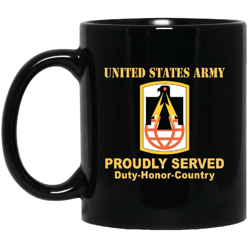 personalized travel mugs for morning coffee breaks-US ARMY 11TH SIGNAL BRIGADE- 11 oz - 15 oz Black Mug