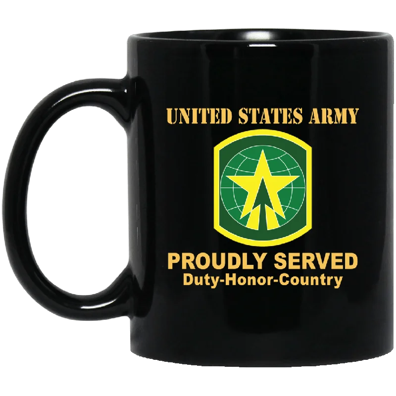 best mugs for serving holiday drinks-US ARMY 16TH MILITARY POLICE BRIGADE WITH AIRBORNE TAB- 11 oz - 15 oz Black Mug