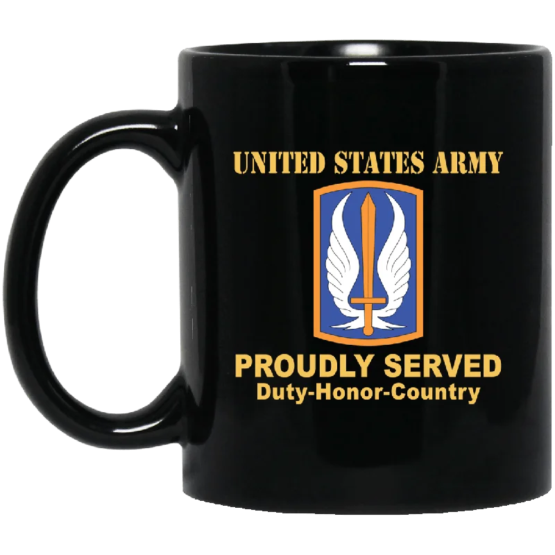 custom ceramic mugs for corporate gifts-US ARMY 17TH AVIATION BRIGADE- 11 oz - 15 oz Black Mug