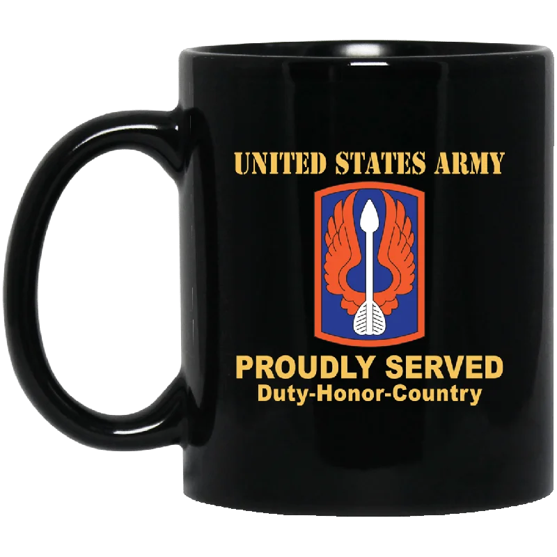 funny ceramic mugs with colorful designs-US ARMY 18TH AVIATION BRIGADE- 11 oz - 15 oz Black Mug