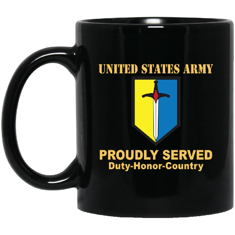 large travel mugs for long commutes-US ARMY 1ST MANEUVER ENHANCEMENT BRIGADE- 11 oz - 15 oz Black Mug