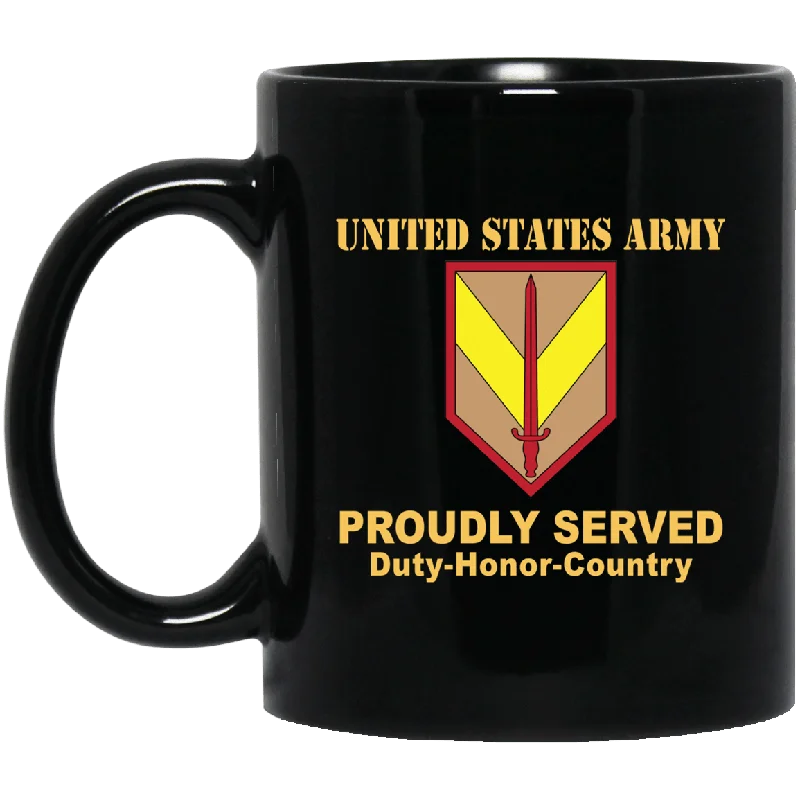 personalized coffee cups with photos for gifts-US ARMY 1ST SUSTAINMENT COMMAND- 11 oz - 15 oz Black Mug