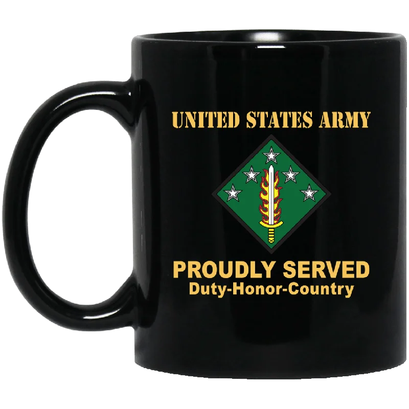 large travel mugs for long commutes-US ARMY 20TH SUPPORT COMMAND (CBRNE)- 11 oz - 15 oz Black Mug