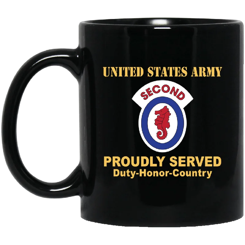 eco-friendly coffee mugs with unique designs-US ARMY 2ND ENGINEER BRIGADE- 11 oz - 15 oz Black Mug