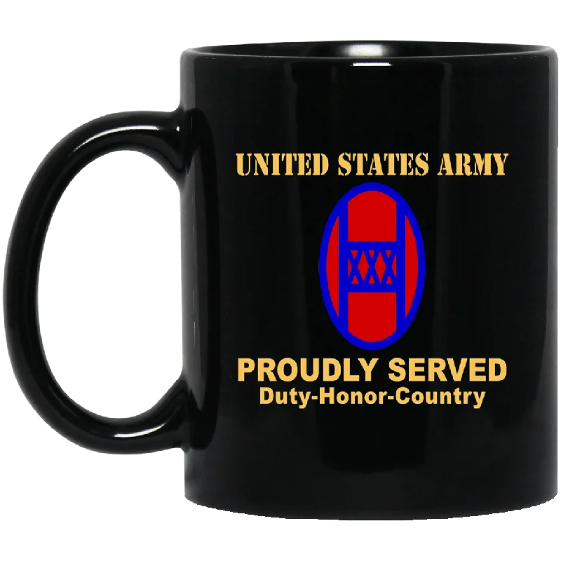 large ceramic mugs for morning coffee-US ARMY 30TH ARMORED BRIGADE COMBAT TEAM - 11 oz - 15 oz Black Mug