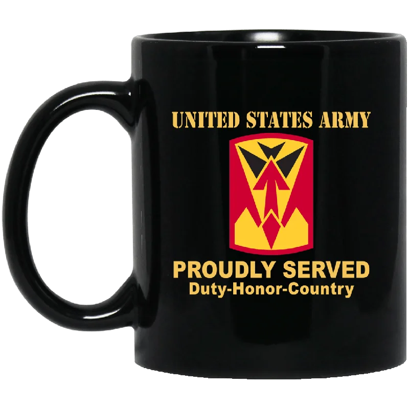 stylish coffee cups for office use-US ARMY 35TH AIR DEFENSE ARTILLERY BRIGADE CSIB - 11 oz - 15 oz Black Mug