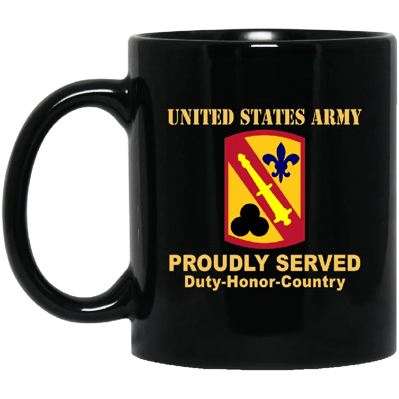 large ceramic mugs for winter drinks-US ARMY 42 FIELD ARTILLERY BRIGADE- 11 oz - 15 oz Black Mug