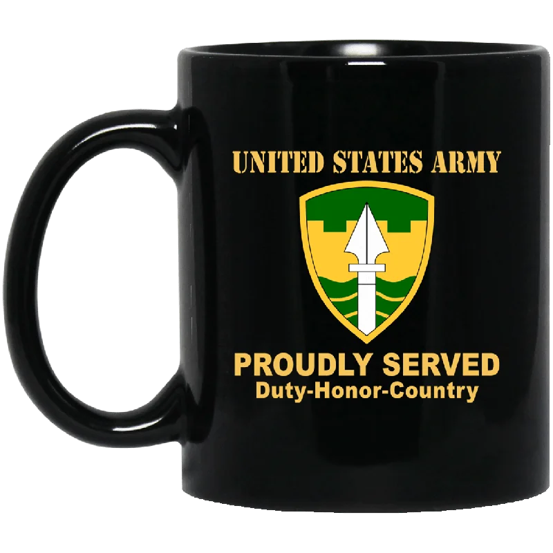 personalized mugs for wedding favors-US ARMY 43 MILITARY POLICE BRIGADE- 11 oz - 15 oz Black Mug