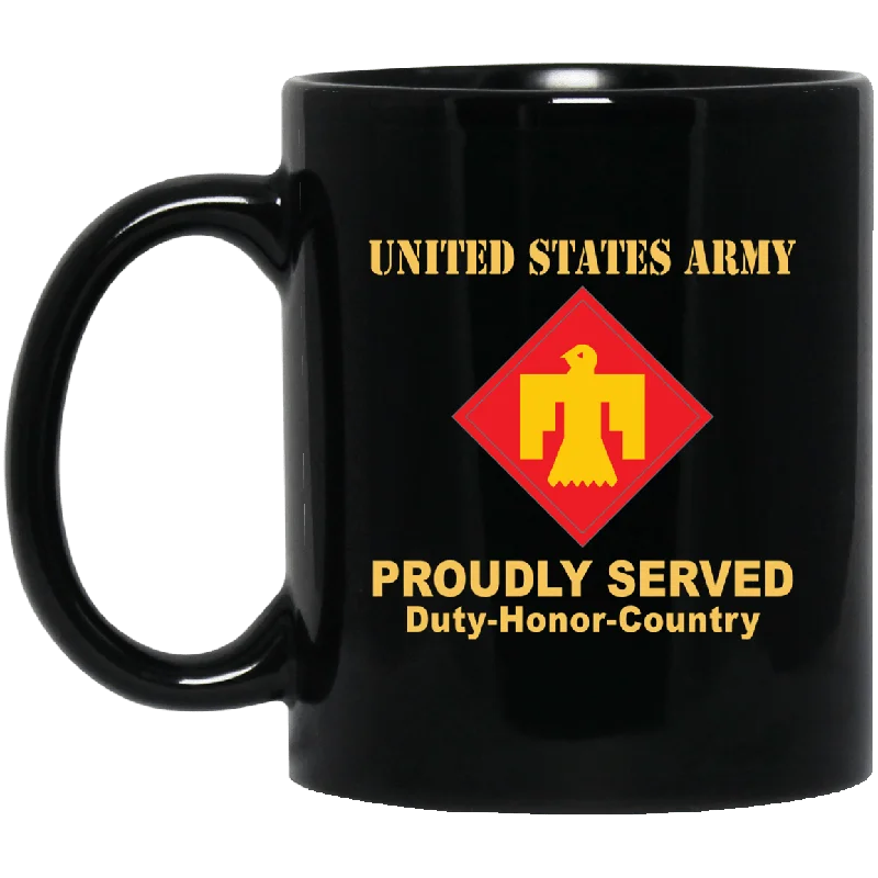 custom ceramic coffee cups for offices-US ARMY 45TH INFANTRY BRIGADE COMBAT TEAM- 11 oz - 15 oz Black Mug