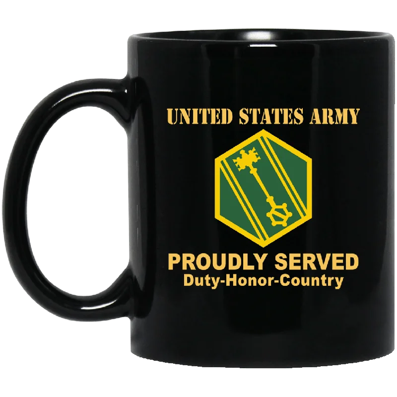 cute travel mugs for iced coffee lovers-US ARMY 46TH MILITARY POLICE COMMAND- 11 oz - 15 oz Black Mug