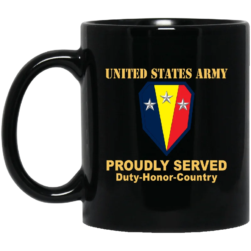 large ceramic mugs for coffee and tea lovers-US ARMY 50TH INFANTRY BRIGADE COMBAT TEAM - 11 oz - 15 oz Black Mug